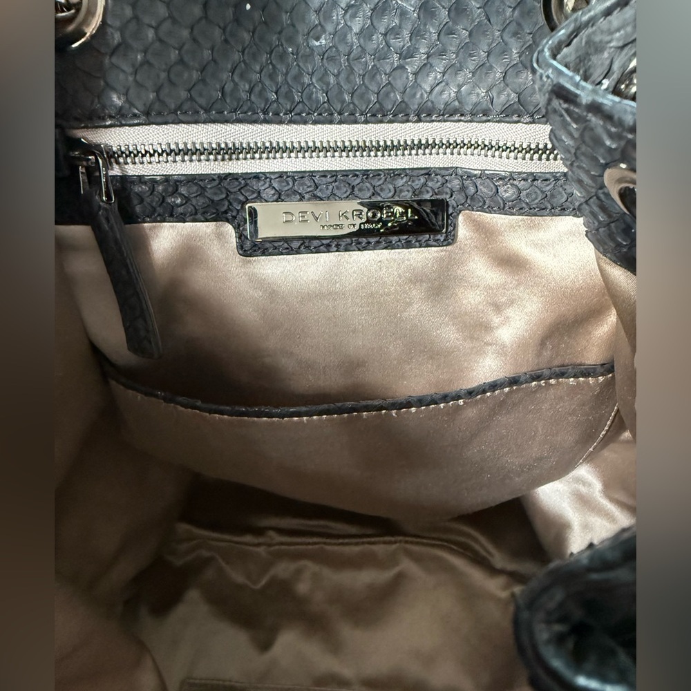 Devi Kroell Black Python Snakeskin Leather Should… - image 10